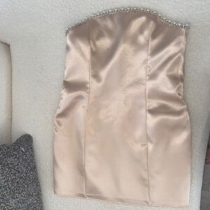 Elegant Strapless Cream Dress